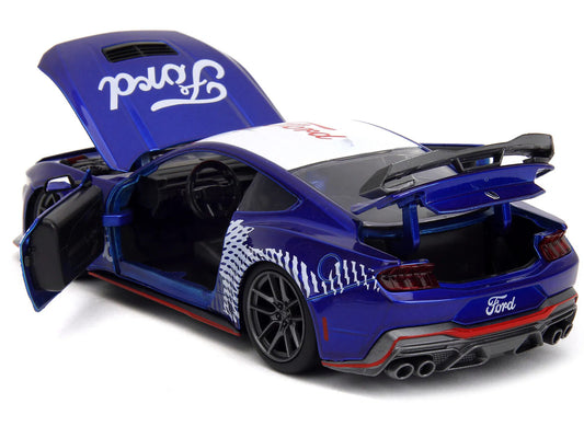 2024 Ford Mustang Dark Horse Candy Blue with White Top and "Mustang Horse Graphi