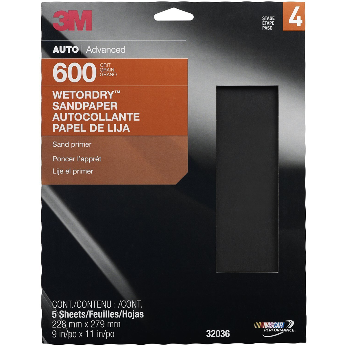3M Wetordry Sandpaper, 32036, 600 Grit, 9 in x 11 in