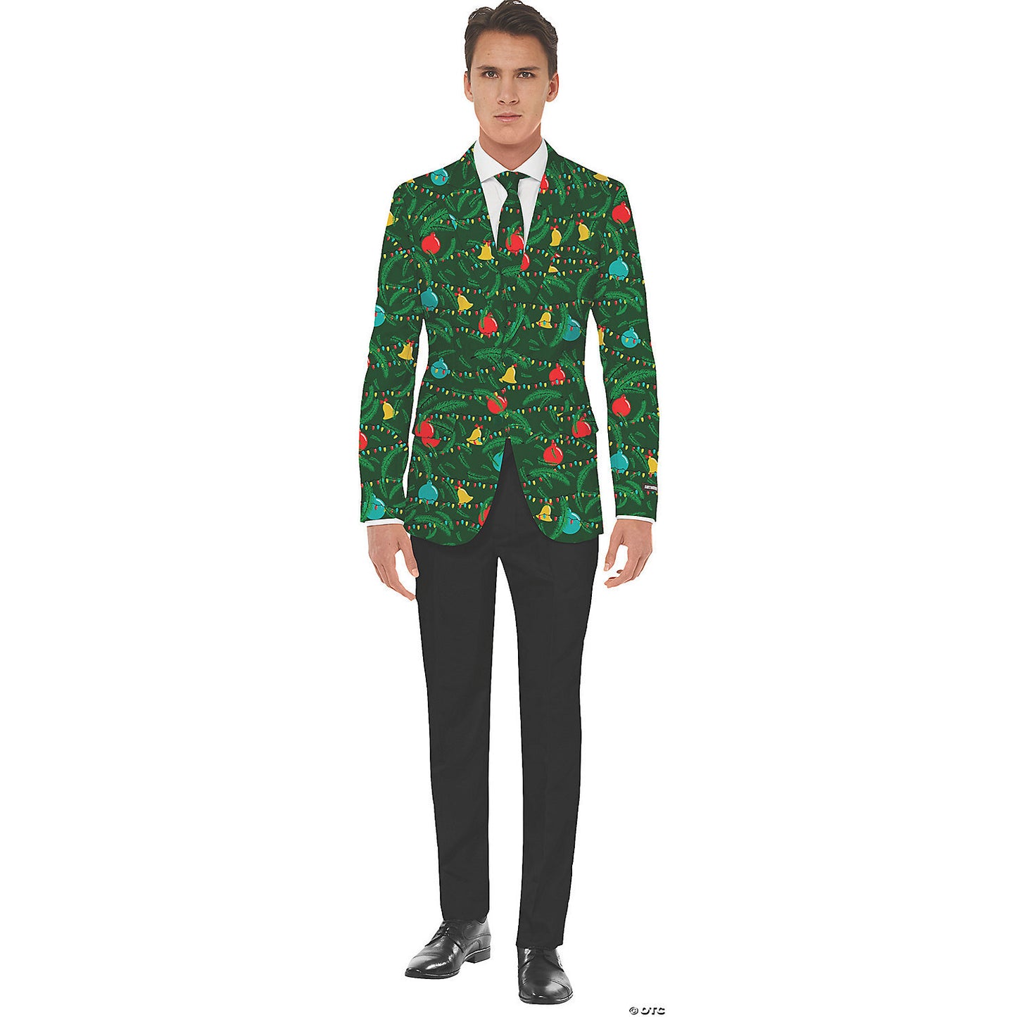 Adult christmas tree jacket and tie lg