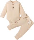 Bmnmsl Newborn Baby Boy Fall Clothes 3 6 12 18 24 Months Outfits Long Sleeve Knitted Cotton Romper & Pants Infant Winter Sets