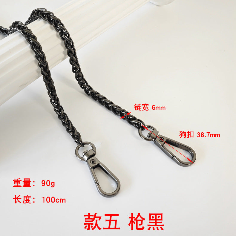 Metal Bag Chain With Woven Shoulder Strap For DIY