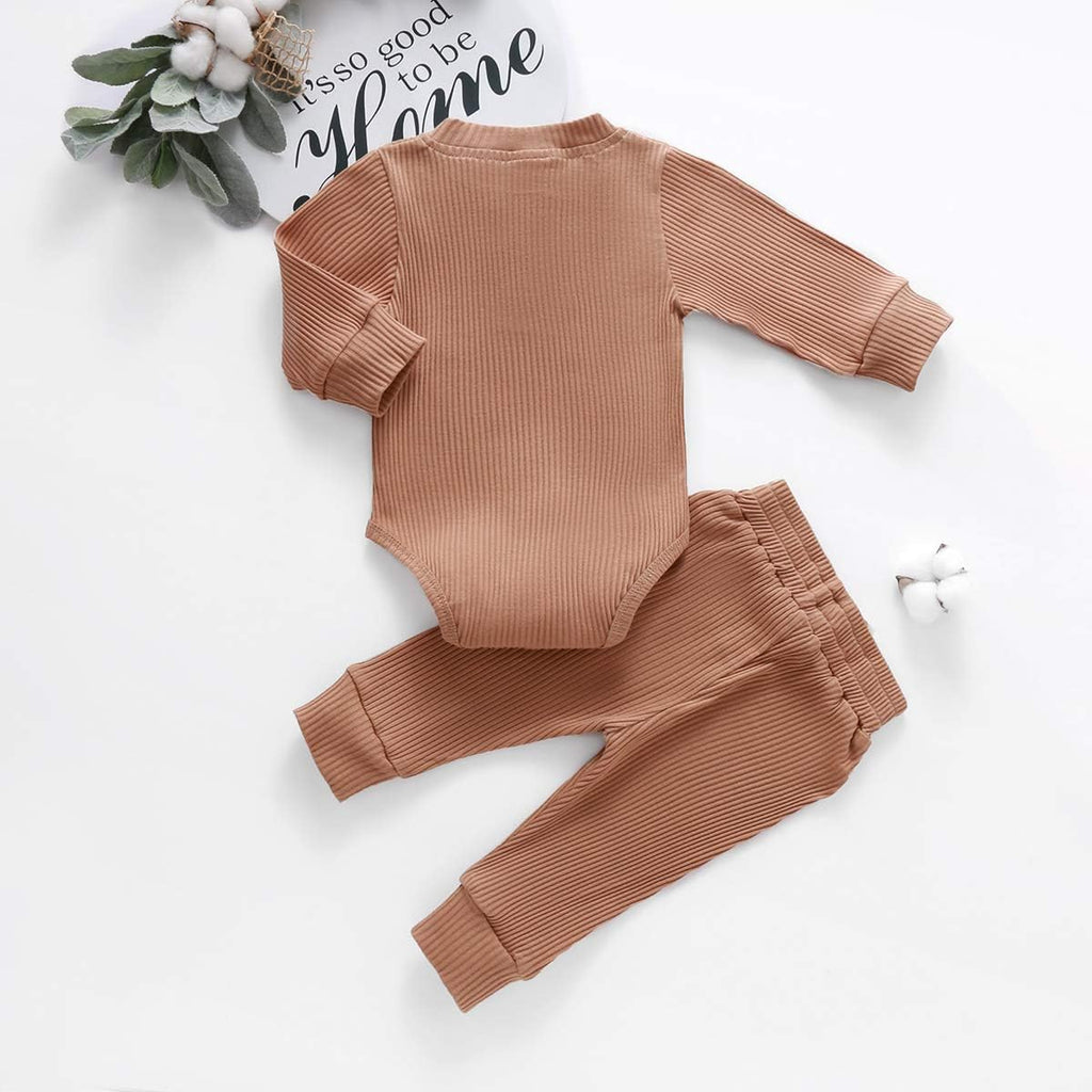 Bmnmsl Newborn Baby Boy Fall Clothes 3 6 12 18 24 Months Outfits Long Sleeve Knitted Cotton Romper & Pants Infant Winter Sets