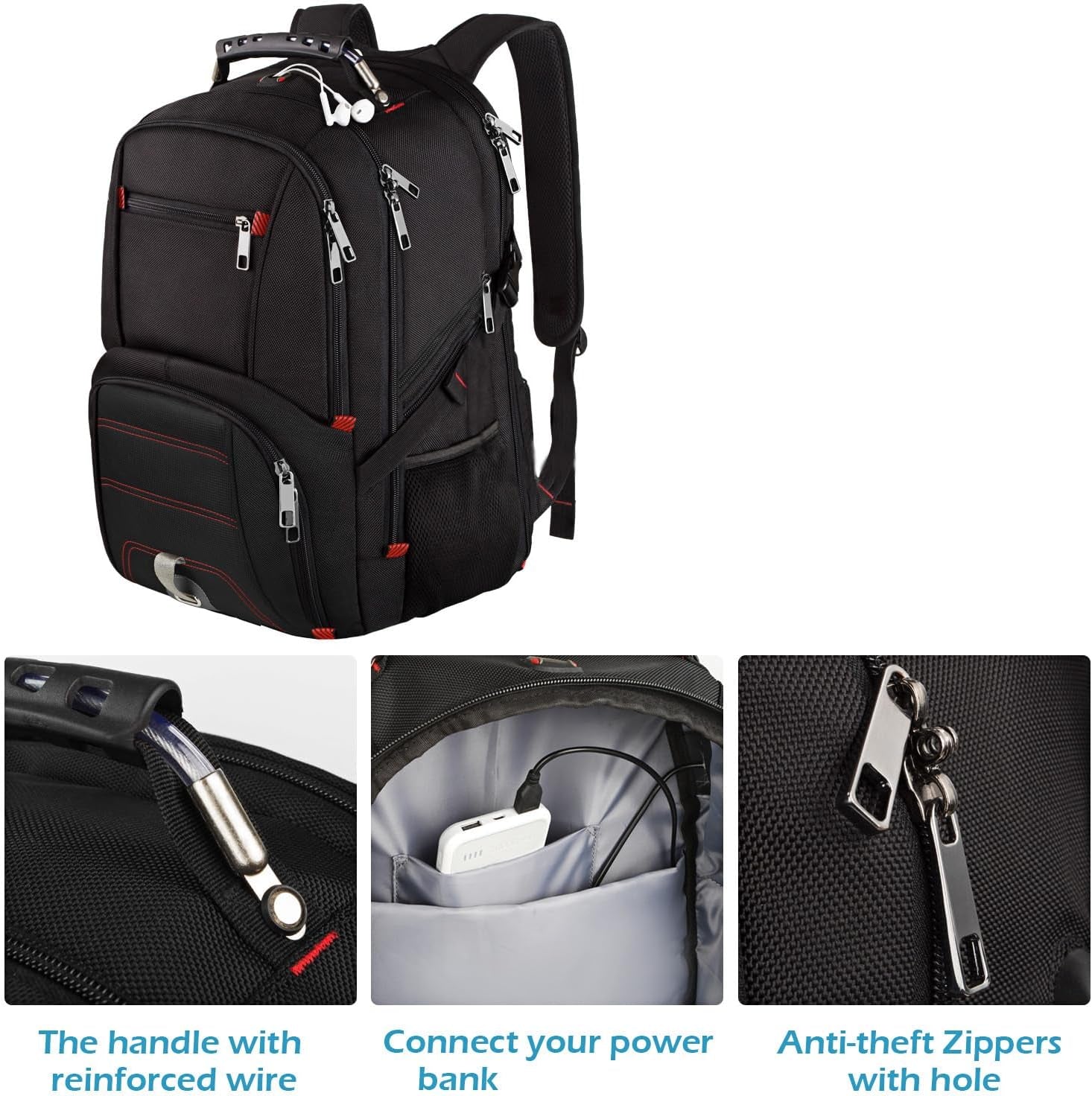 Travel Laptop Backpack,Extra Large Capacity TSA Friendly anti Theft Backpacks Water-Resistant Men Business College Computer Bookbag Fits 17 Inch Laptop&Notebook