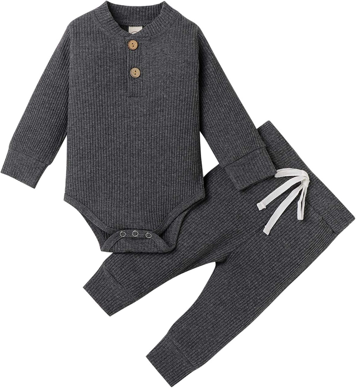 Bmnmsl Newborn Baby Boy Fall Clothes 3 6 12 18 24 Months Outfits Long Sleeve Knitted Cotton Romper & Pants Infant Winter Sets