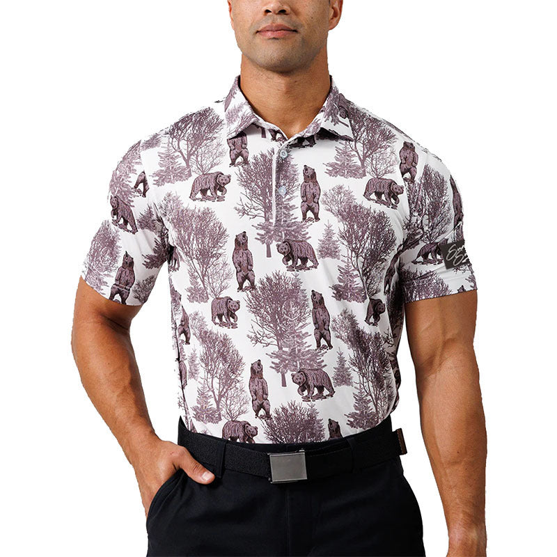 Mens Printed Golf Polo Shirt