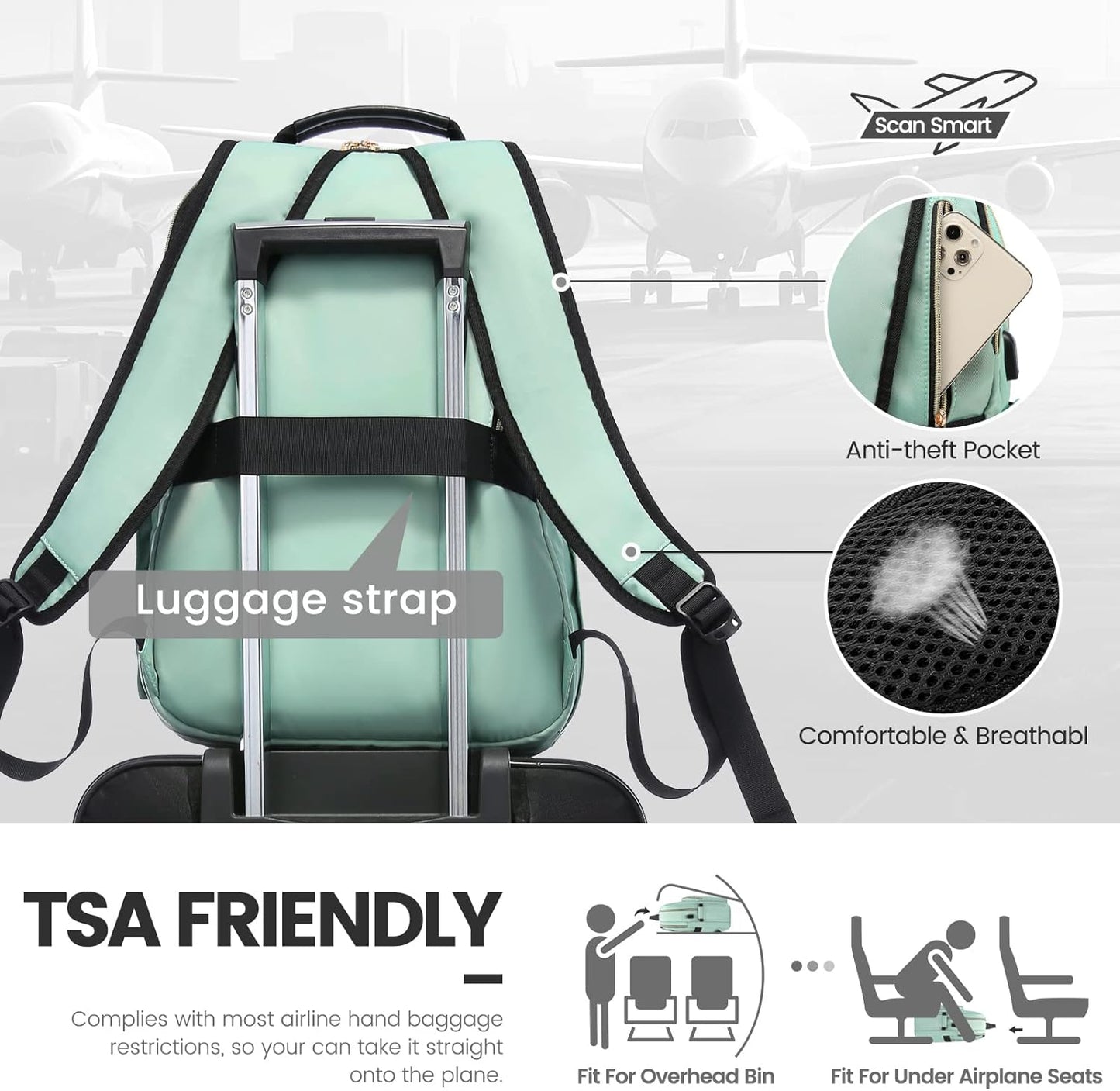 Laptop Backpack for Women,Quilted Work Travel College Laptop Bag