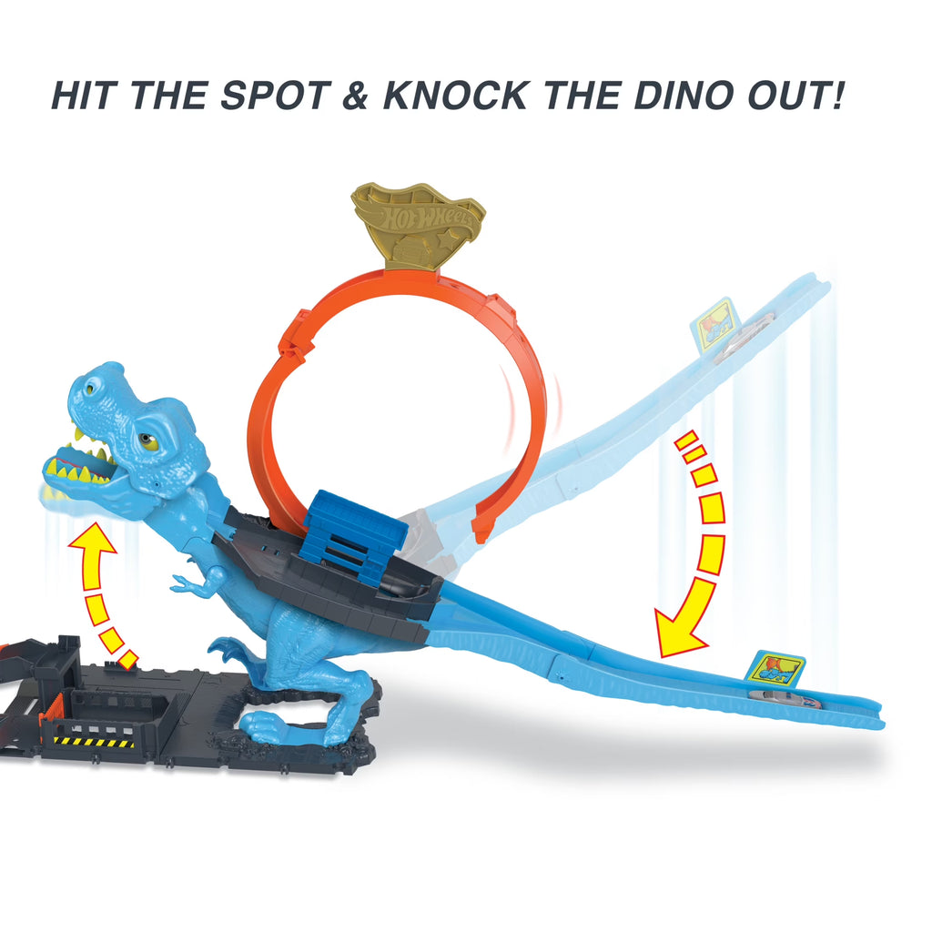 City T-Rex Loop and Stunt Playset, Track Set with 1 Toy Car