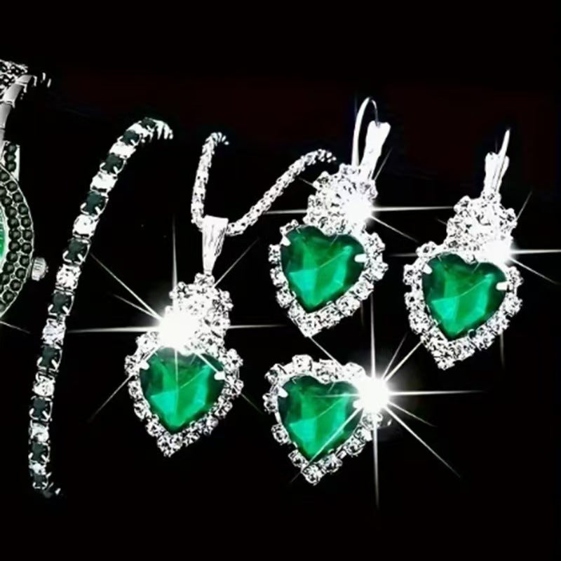 Diamond Encrusted Zircon Jewelry Set