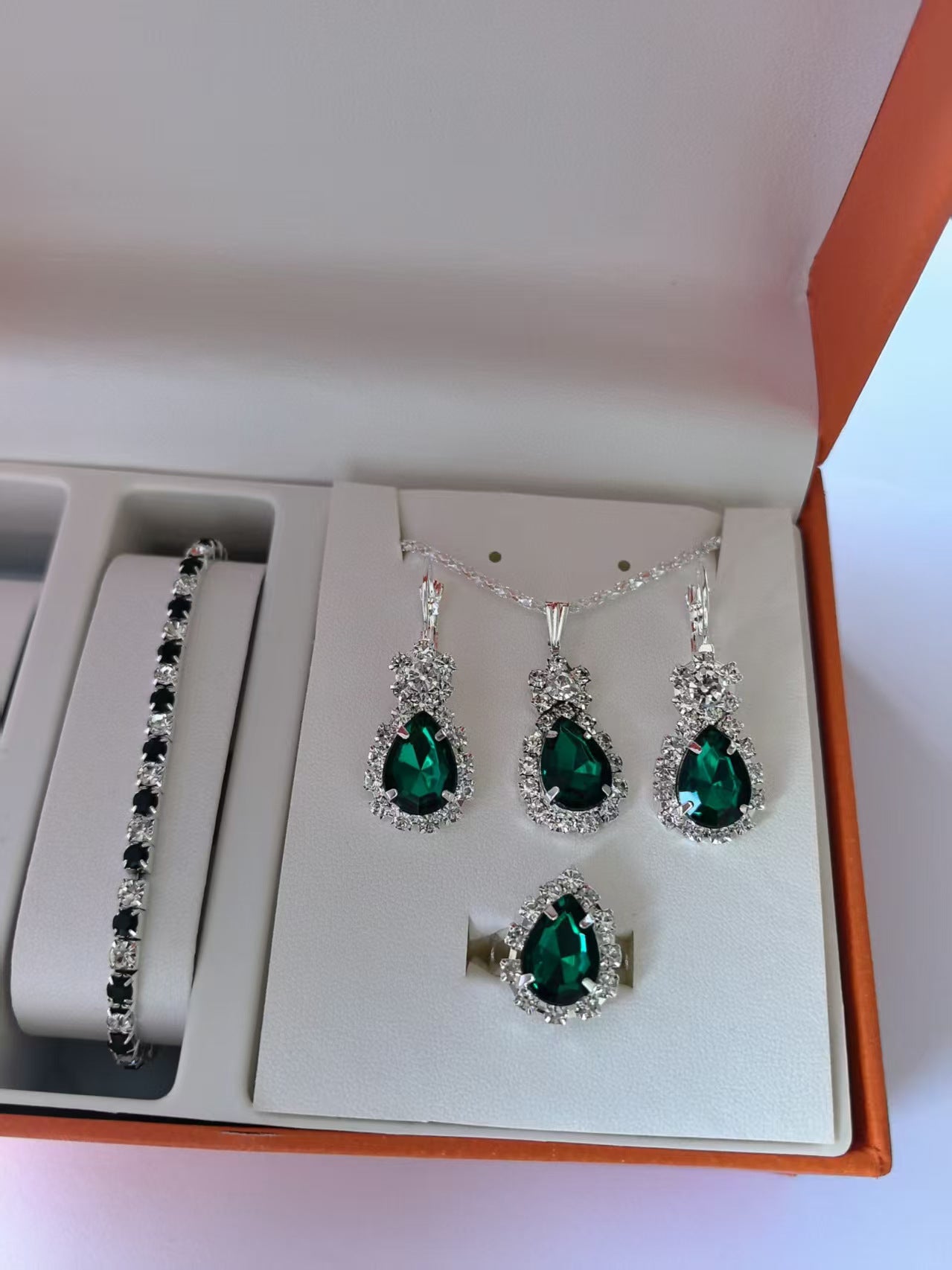 Diamond Encrusted Zircon Jewelry Set