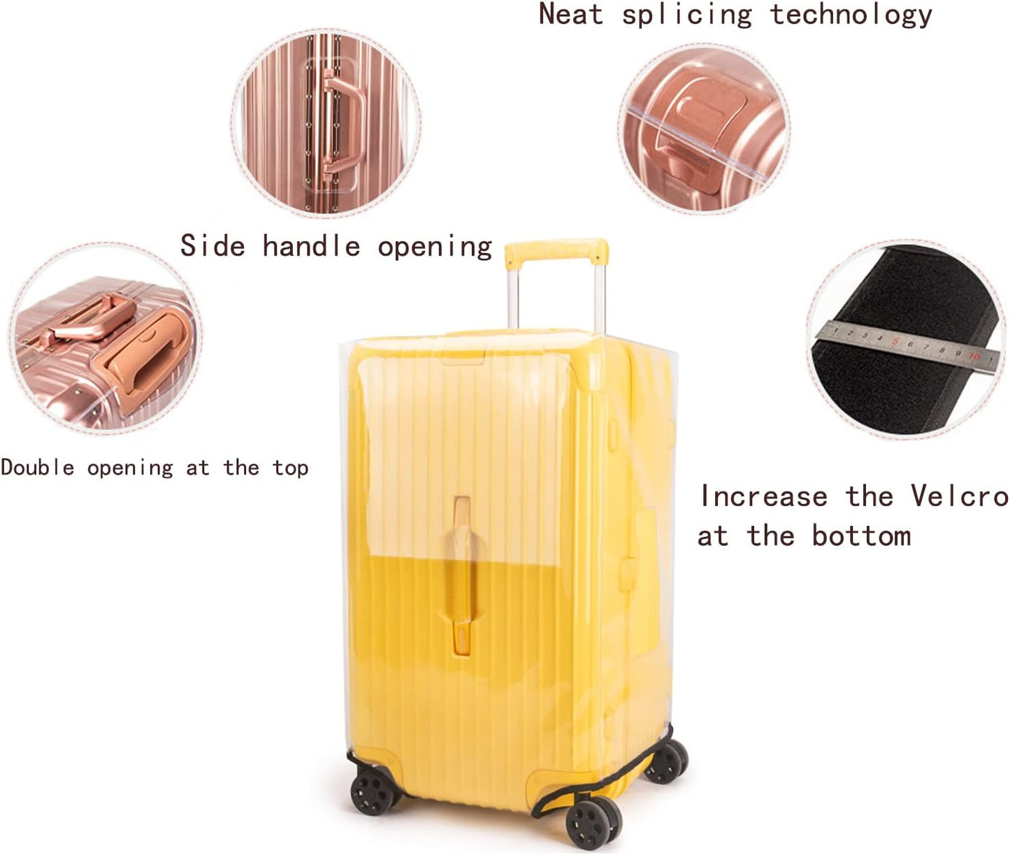 Luggage Cover Suitcase Cover Protector Luggage Protector Suitcase Cover Clear Trunk Luggage Covers for Suitcase (Transparent, 32Inch)