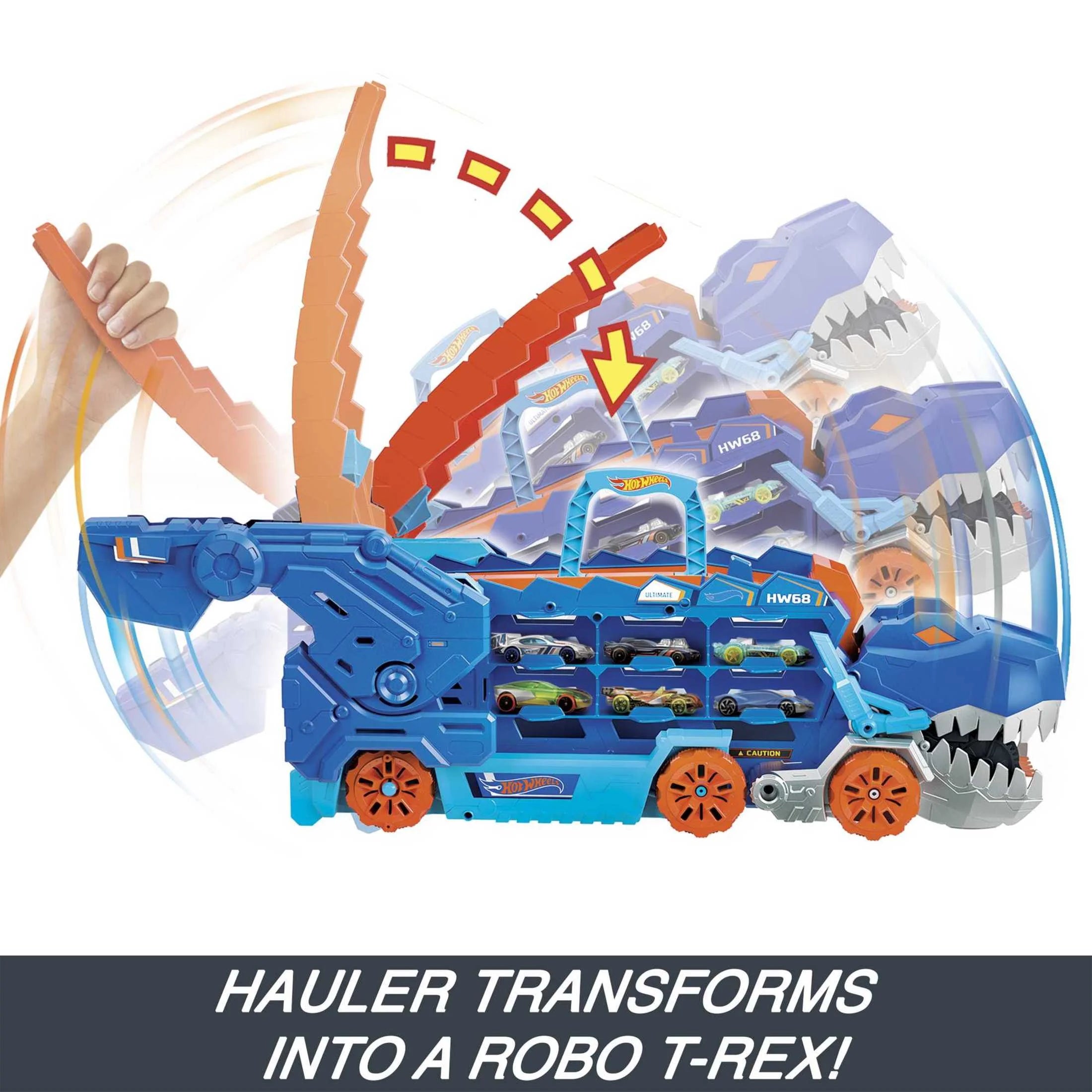 City Ultimate T-Rex Transporter, Hauler Transforms into a Dino, Featured in “Let’S Race”