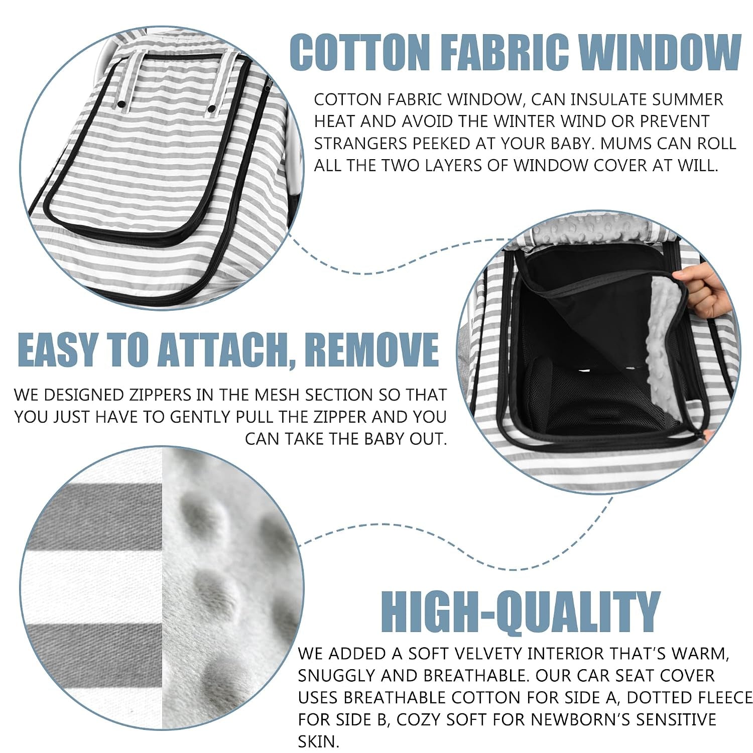 Car Seat Covers for Babies,Baby Car Seat Cover for Boys Girls,Stripe Print