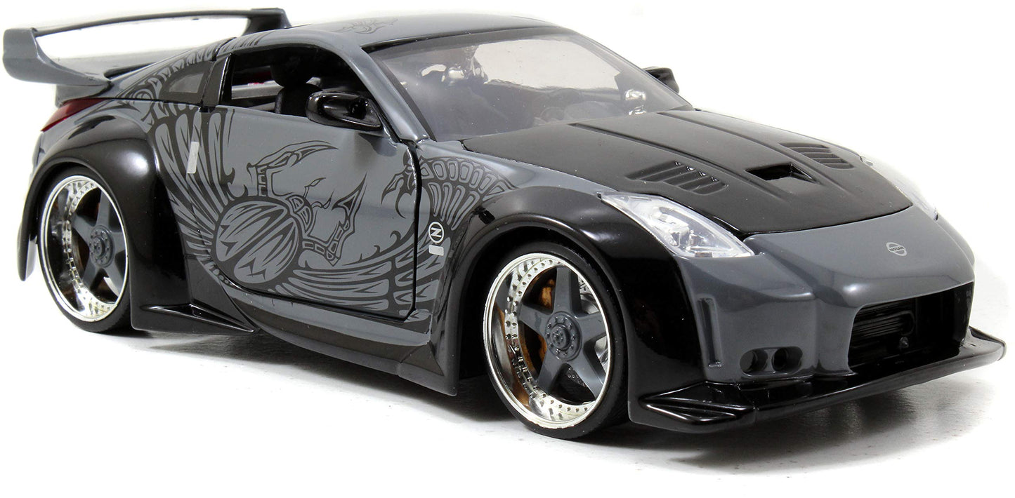 Jada Toys Fast & Furious 1:24 D.K.s Nissan 350Z Die-cast Car Toys for Kids and Adults Grey and Black (97172)