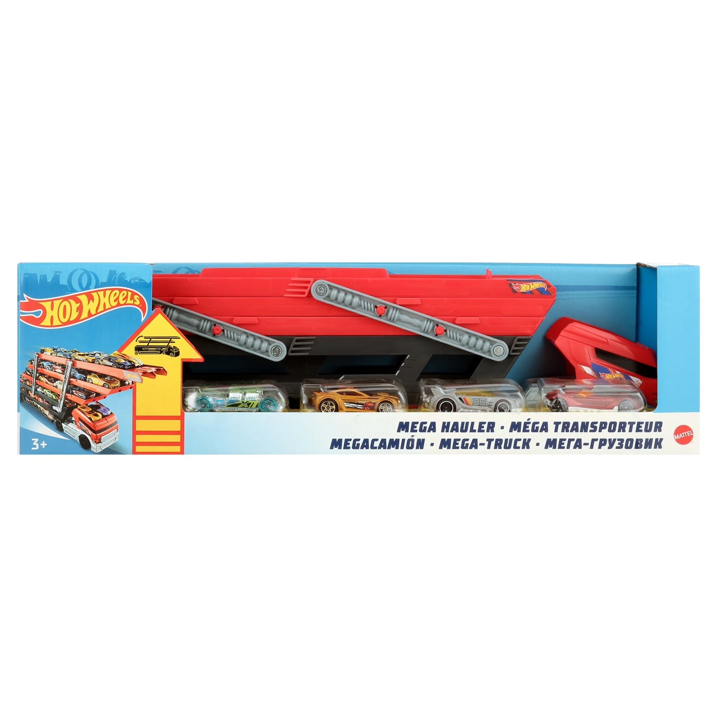 Mega Hauler and 4 Cars Set, Mega Hauler Truck-4 Cars
