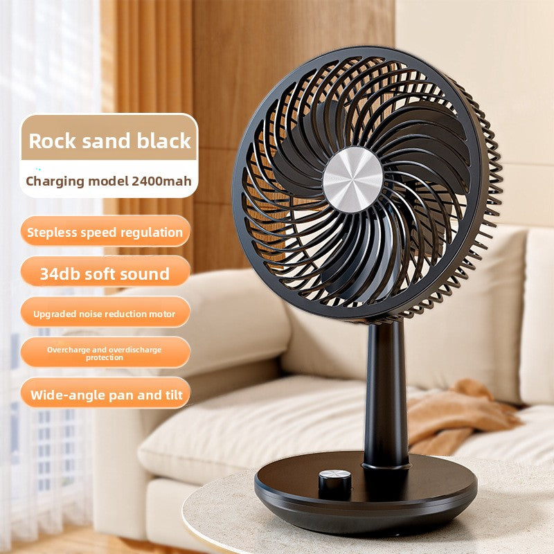 Rechargeable USB Desk Fan with Stepless Speed