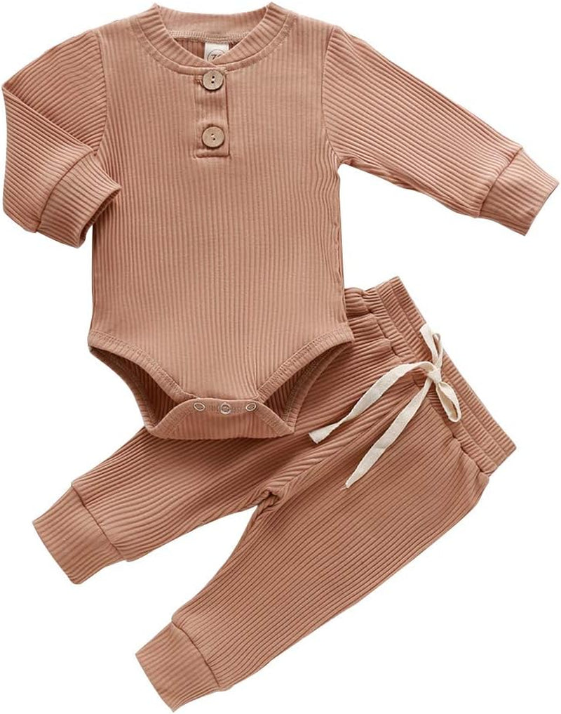 Bmnmsl Newborn Baby Boy Fall Clothes 3 6 12 18 24 Months Outfits Long Sleeve Knitted Cotton Romper & Pants Infant Winter Sets