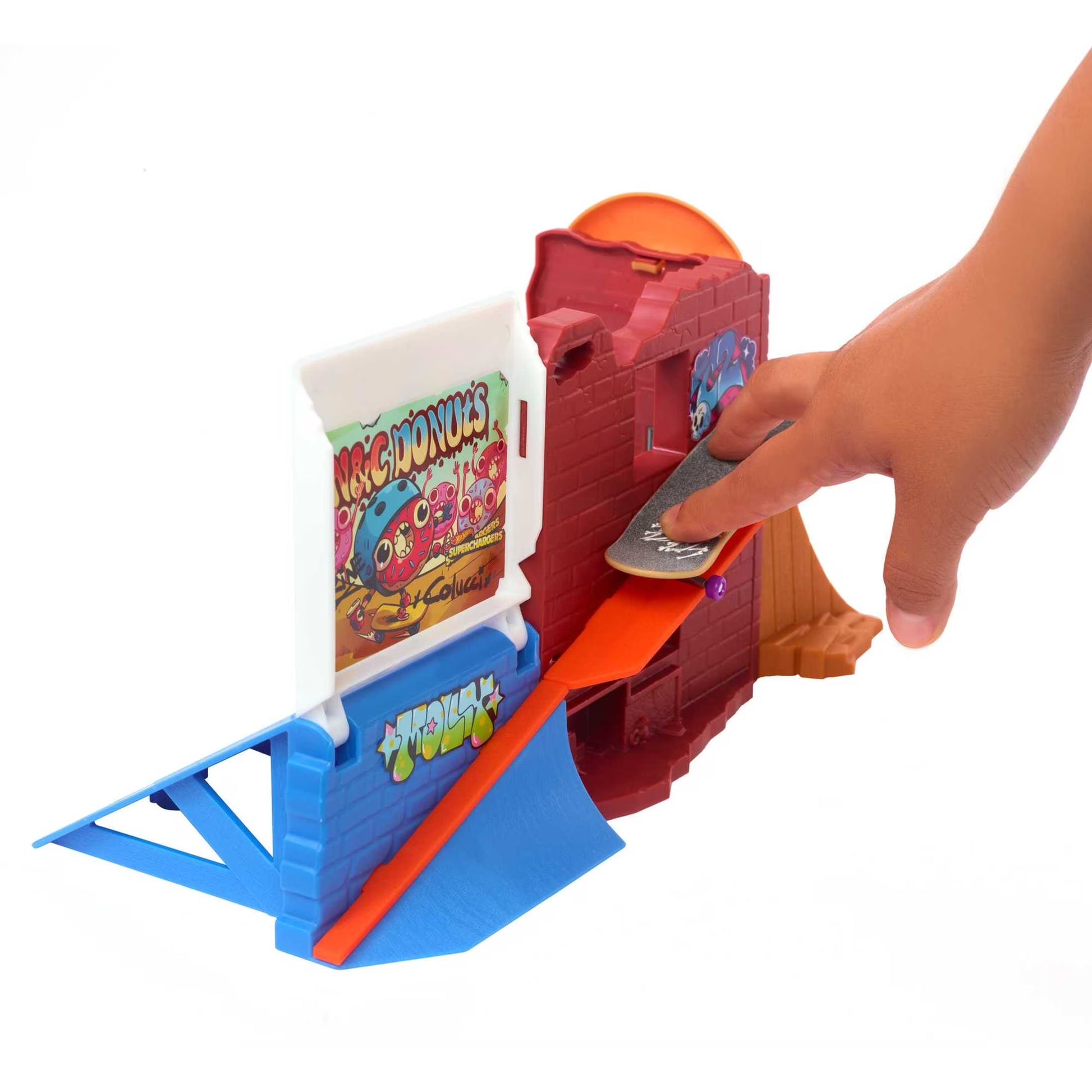 Skate Donut Shop Park with Tony Hawk Fingerboard & Pair of Shoes, Length: 10 In