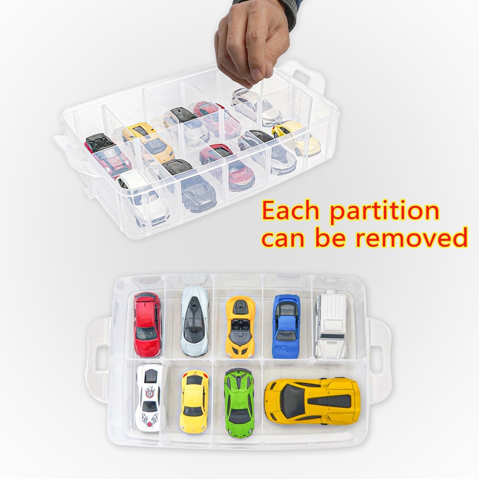 Toy Cars Storage Organizer Case for Hot Wheels Matchbox Cars W/ 30 Compartments