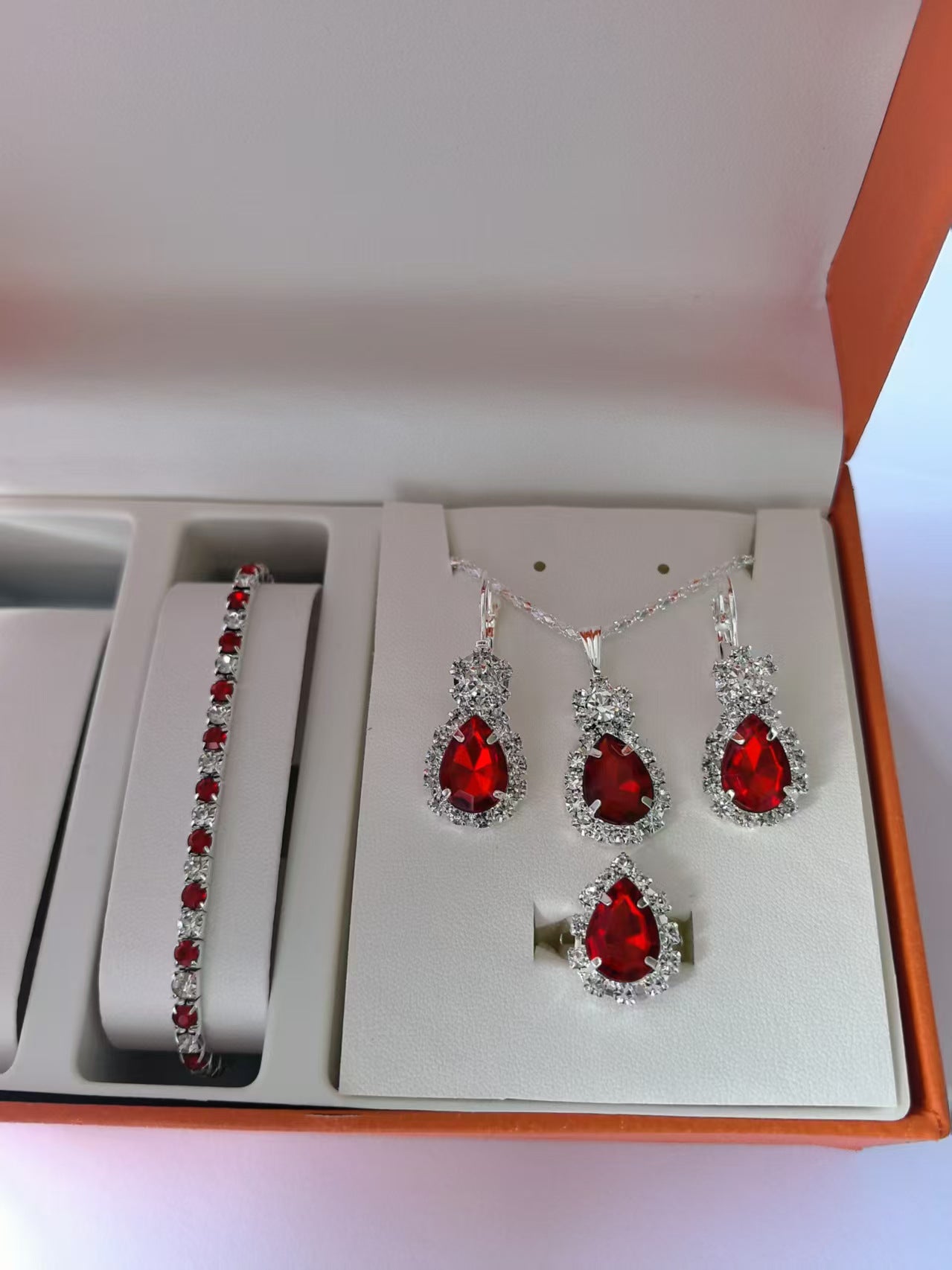 Diamond Encrusted Zircon Jewelry Set