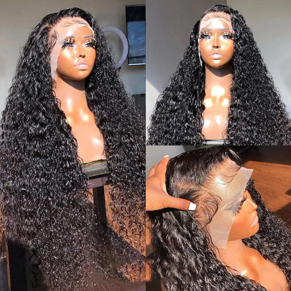 Lace Front Curly Human Hair Blend Wig
