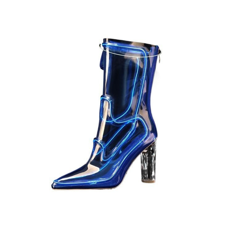 Women LED Flashing Sequin Dance Boots