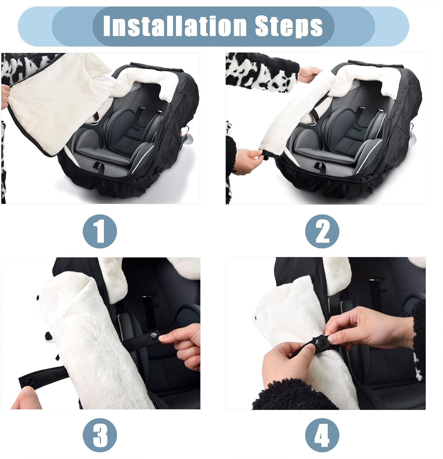 Baby Car Seat Cover,Universal Winter Car Seat Cover for Infant Boys Girls