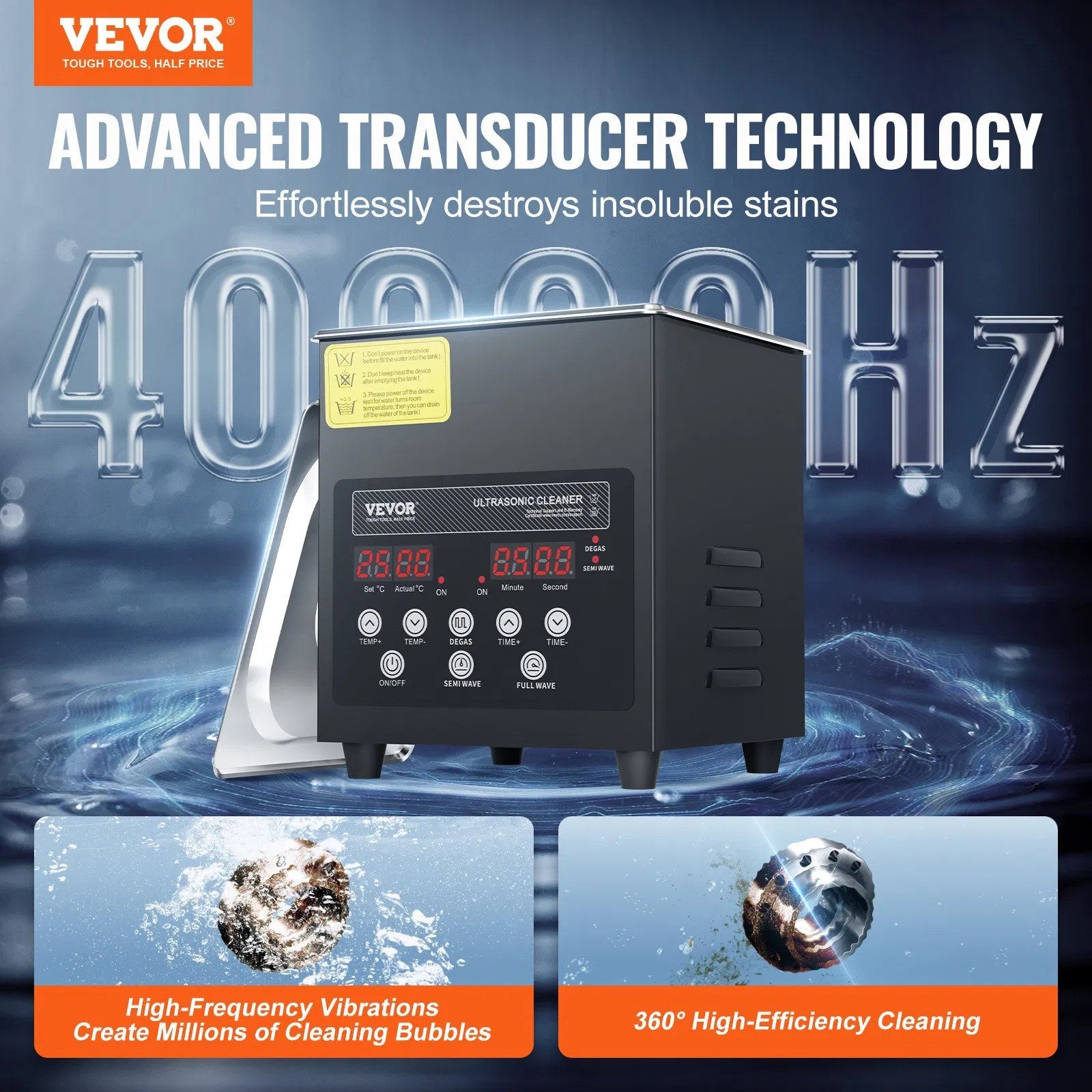 2L Ultra Sonic Cleaner, 60W Digital Sonic Cleaning Machine with Gentle Mode & Up