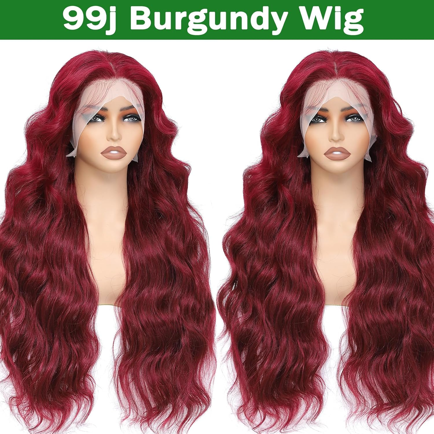 99J Burgundy 13X6 HD Lace Front Wigs Human Hair Body Wave Red Wig for Women | 18