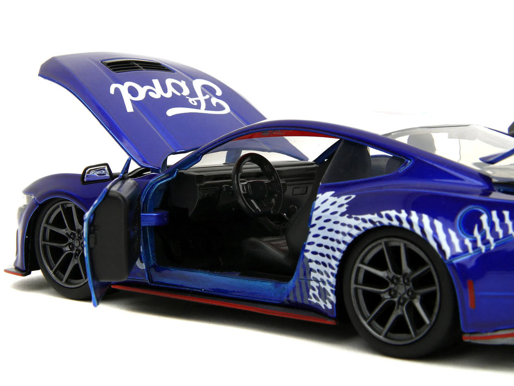2024 Ford Mustang Dark Horse Candy Blue with White Top and "Mustang Horse Graphi