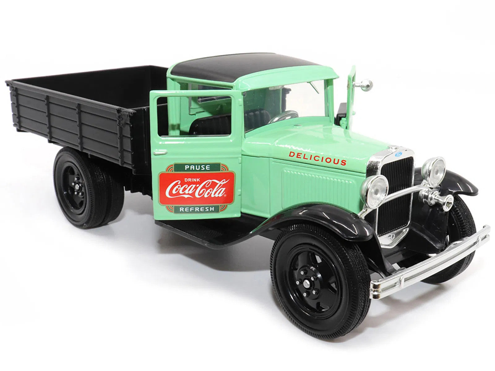 1931 Ford Model AA Pickup Truck Light Green and Black "Pause. Refresh. Drink Coc