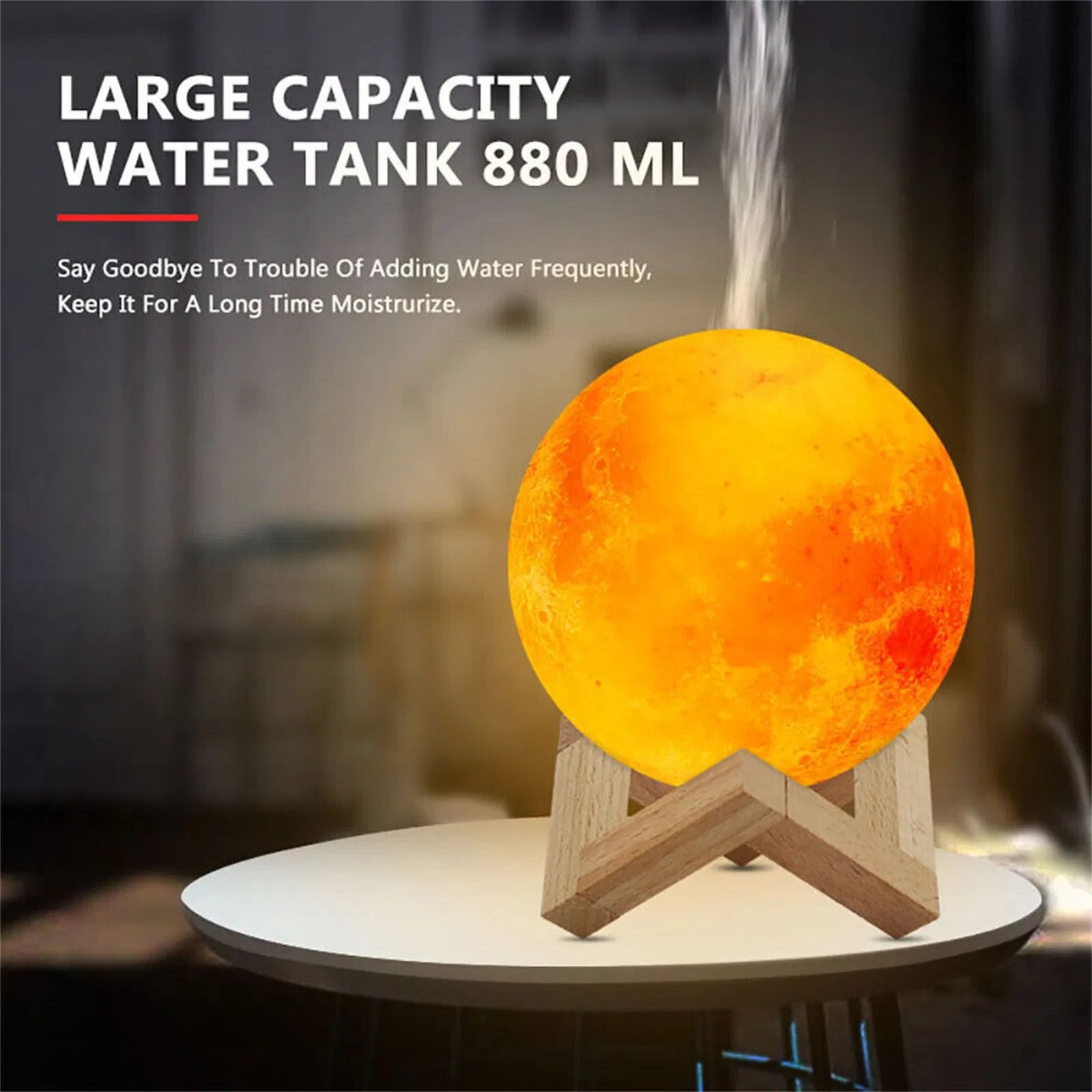880ml Mist Maker Usb Light Aromatherapy Diffuser 3d Moon Lamp Aroma Humidifier f