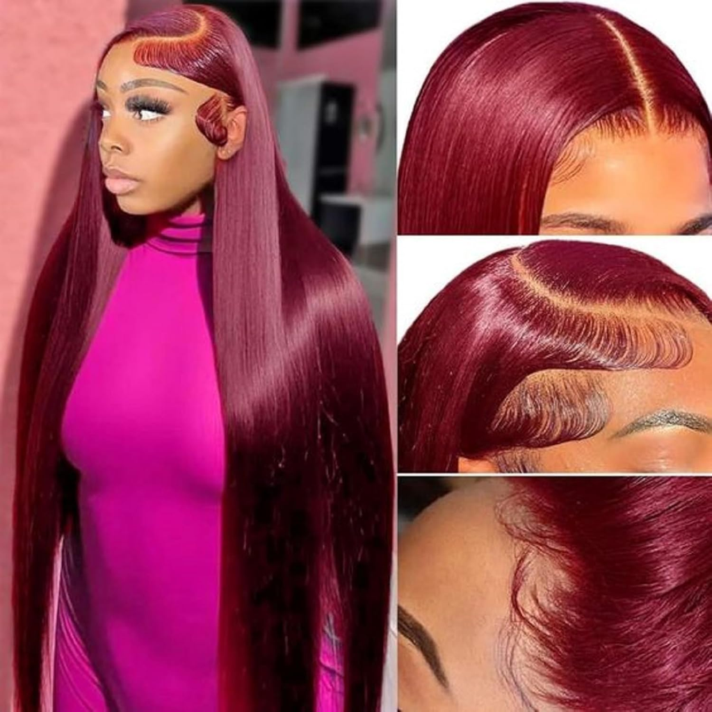 99J Burgundy Wig Human Hair 13X6 Straight Lace Front Wigs Human Hair 20Inch | Wi