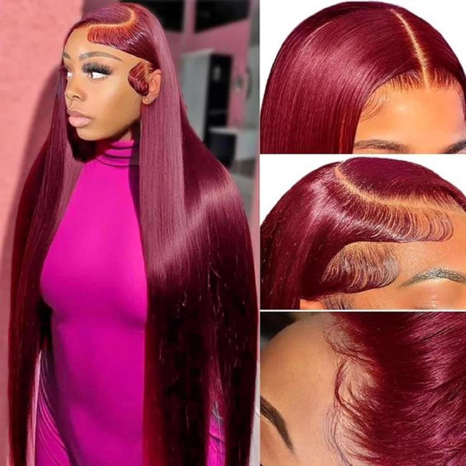 99J Burgundy Wig Human Hair 13X6 Straight Lace Front Wigs Human Hair 20Inch | Wi