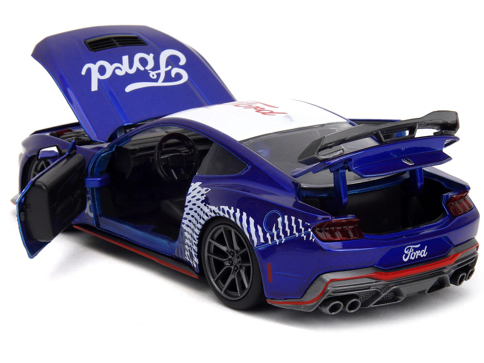 2024 Ford Mustang Dark Horse Candy Blue with White Top and "Mustang Horse Graphi