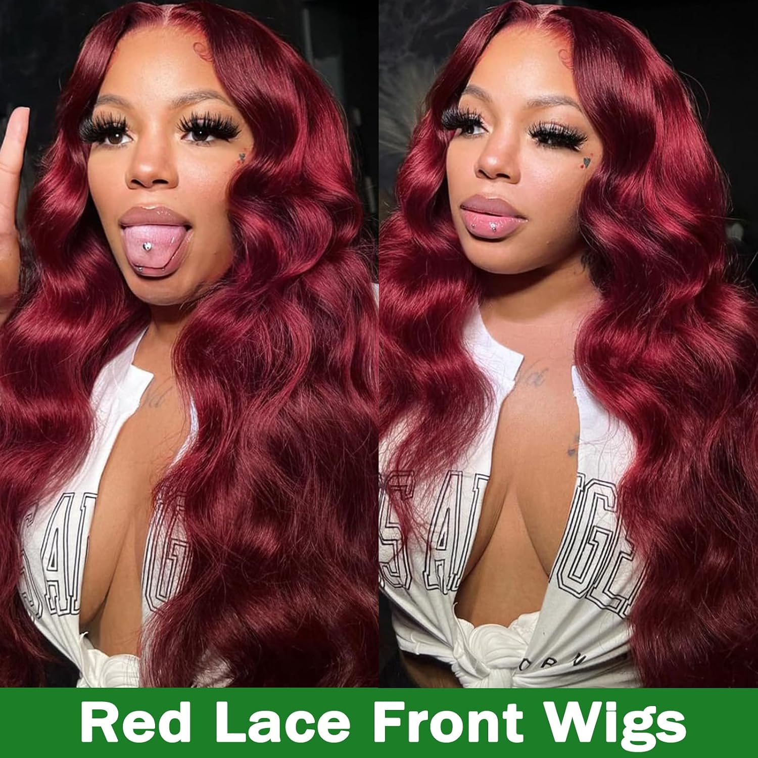 99J Burgundy 13X6 HD Lace Front Wigs Human Hair Body Wave Red Wig for Women | 18