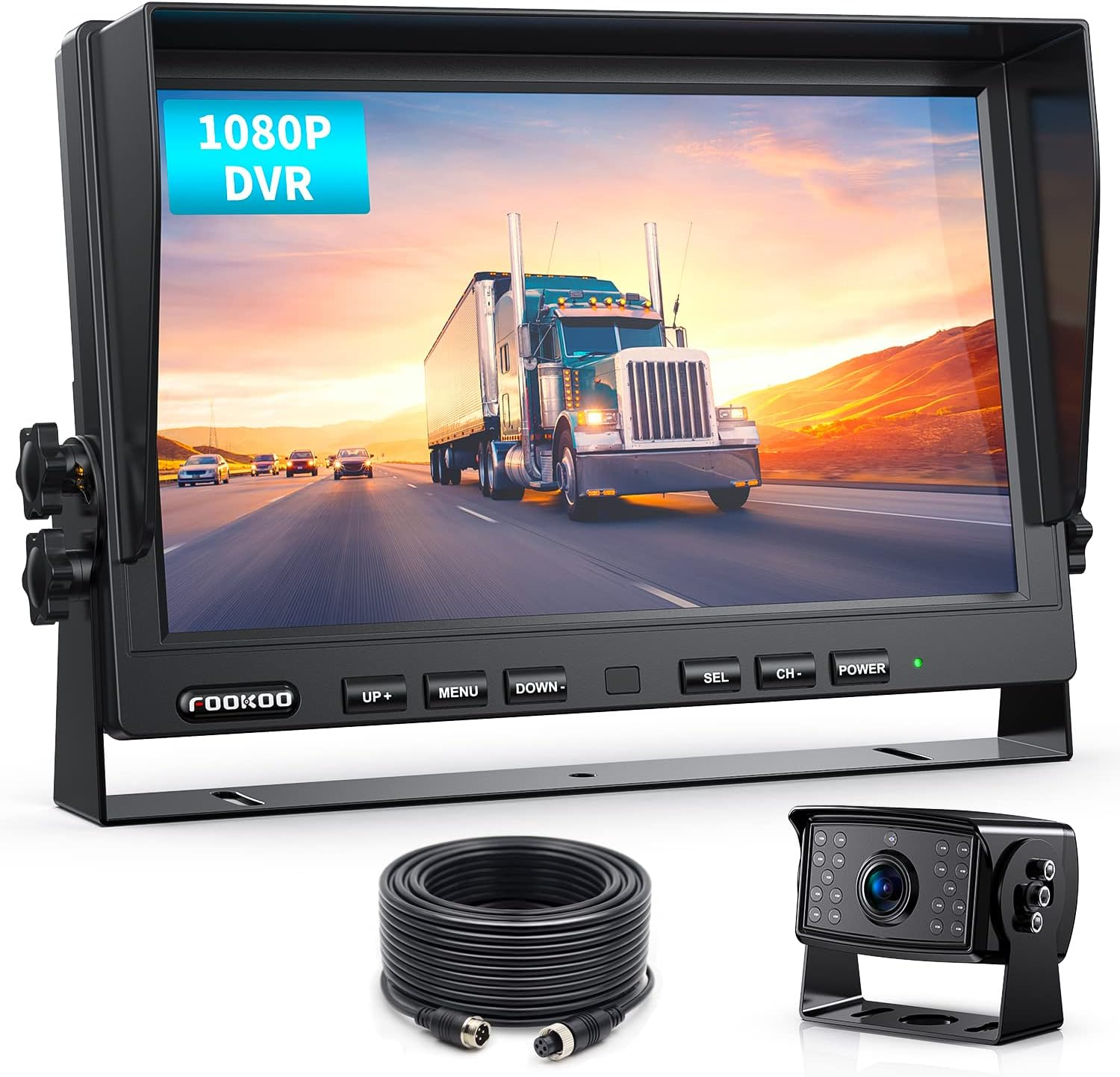 10" HD 1080P Wired Backup Camera with 10" Dual Split Screen Monitor | IP69 Water