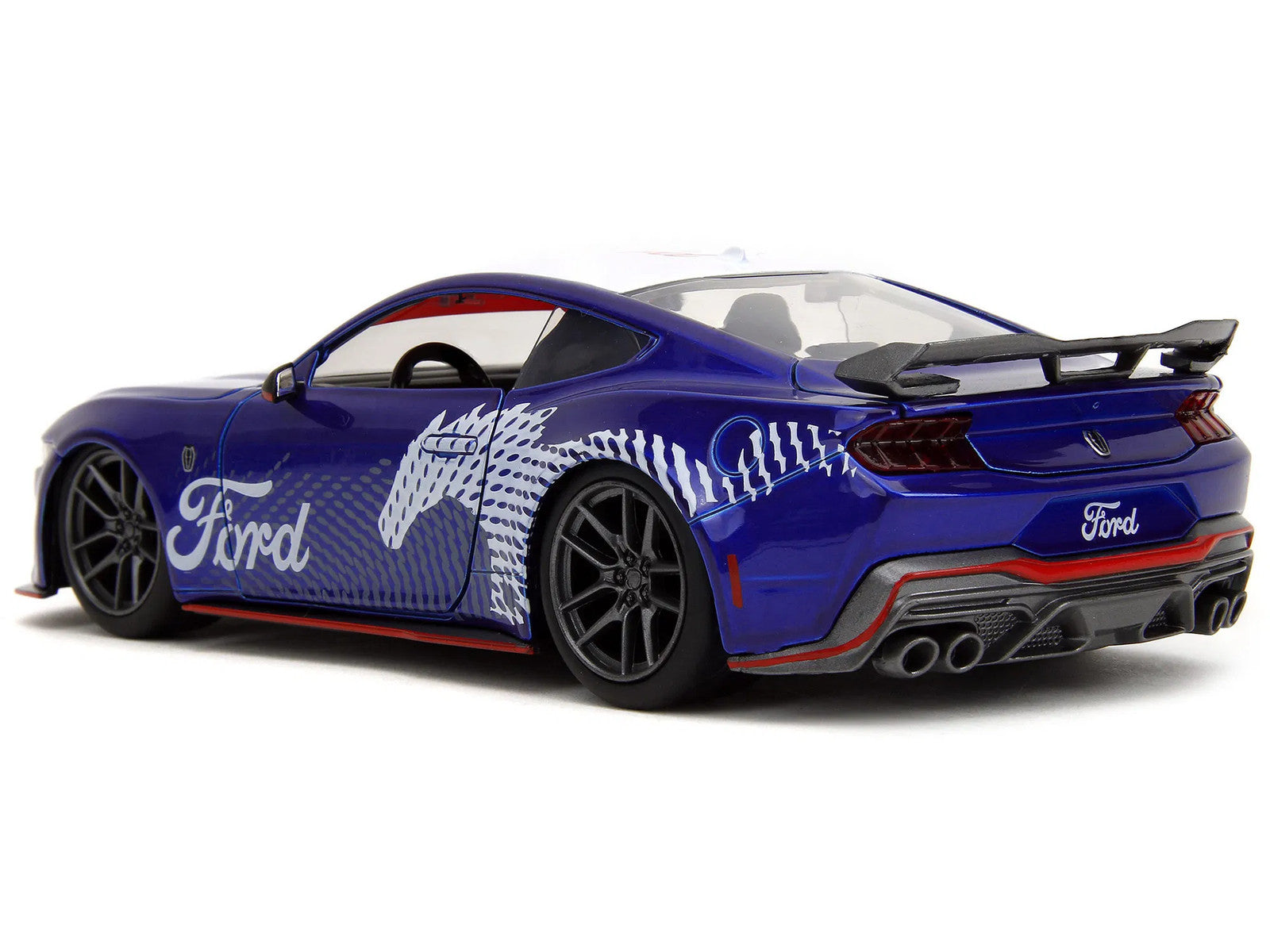 2024 Ford Mustang Dark Horse Candy Blue with White Top and "Mustang Horse Graphi