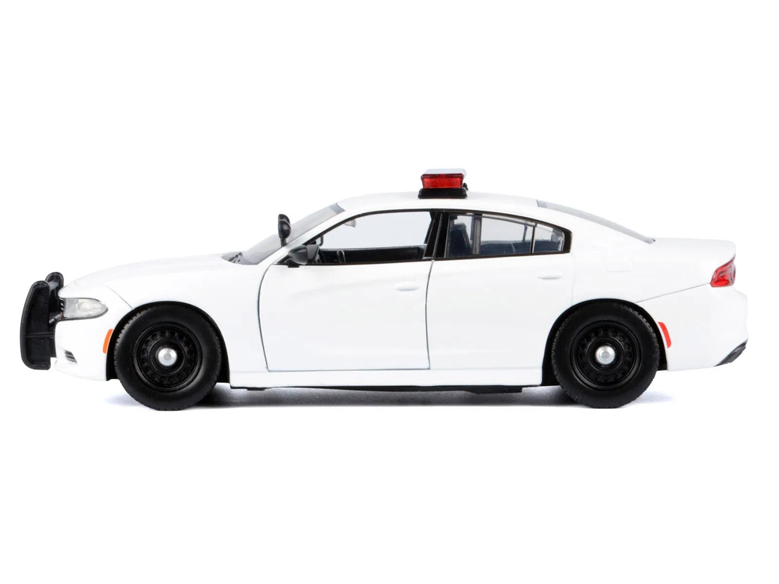 2023 Dodge Charger Pursuit Police Car Unmarked White with Flashing Light Bar Fro