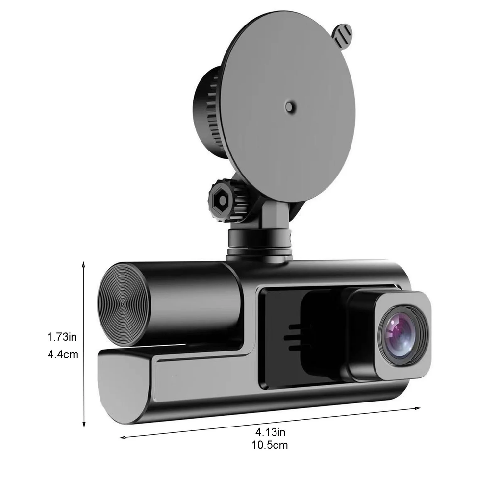 3 Channel Dash Cam, NO Wifi, FHD 1080P Car Camera, Front Dash Camera Front and R
