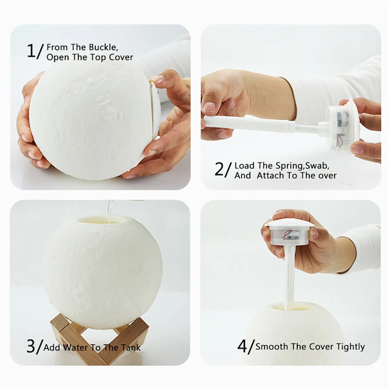 880ml Mist Maker Usb Light Aromatherapy Diffuser 3d Moon Lamp Aroma Humidifier f