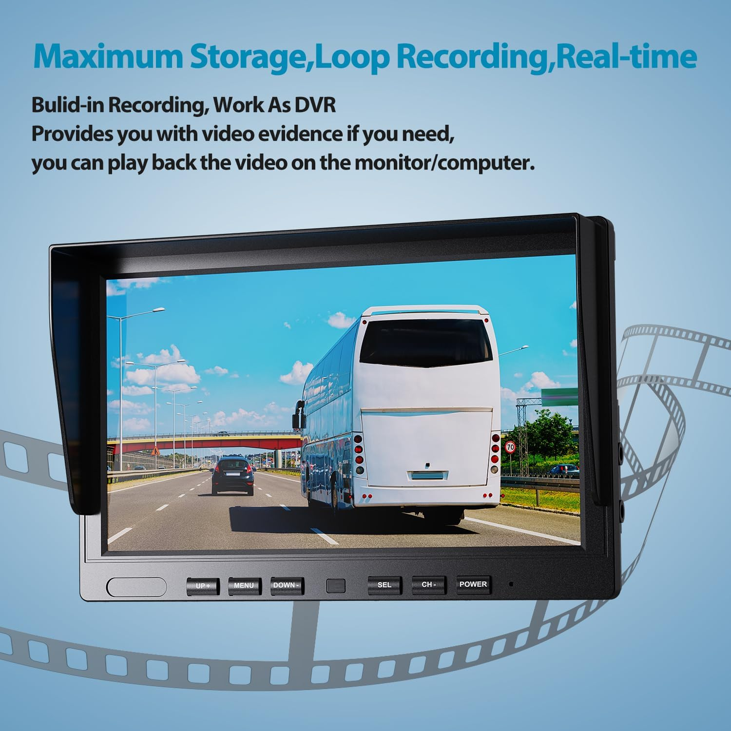 10" HD 1080P Wired Backup Camera with 10" Dual Split Screen Monitor | IP69 Water