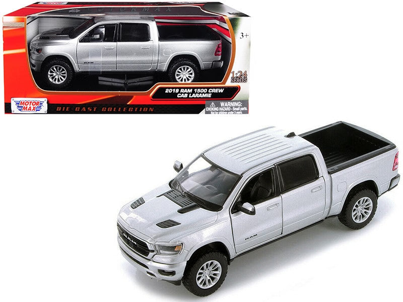 2019 RAM 1500 Laramie Crew Cab Pickup Truck Silver Metallic 1/24 Diecast Model C