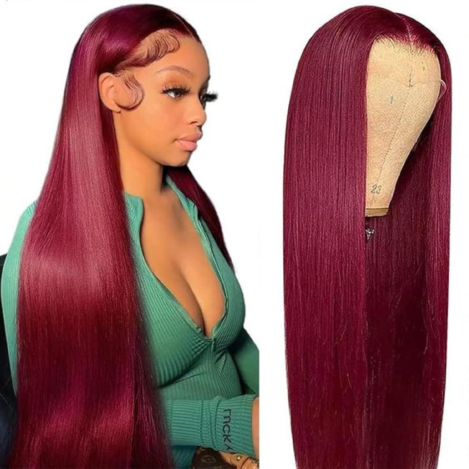 99J Burgundy Wig Human Hair 13X6 Straight Lace Front Wigs Human Hair 20Inch | Wi