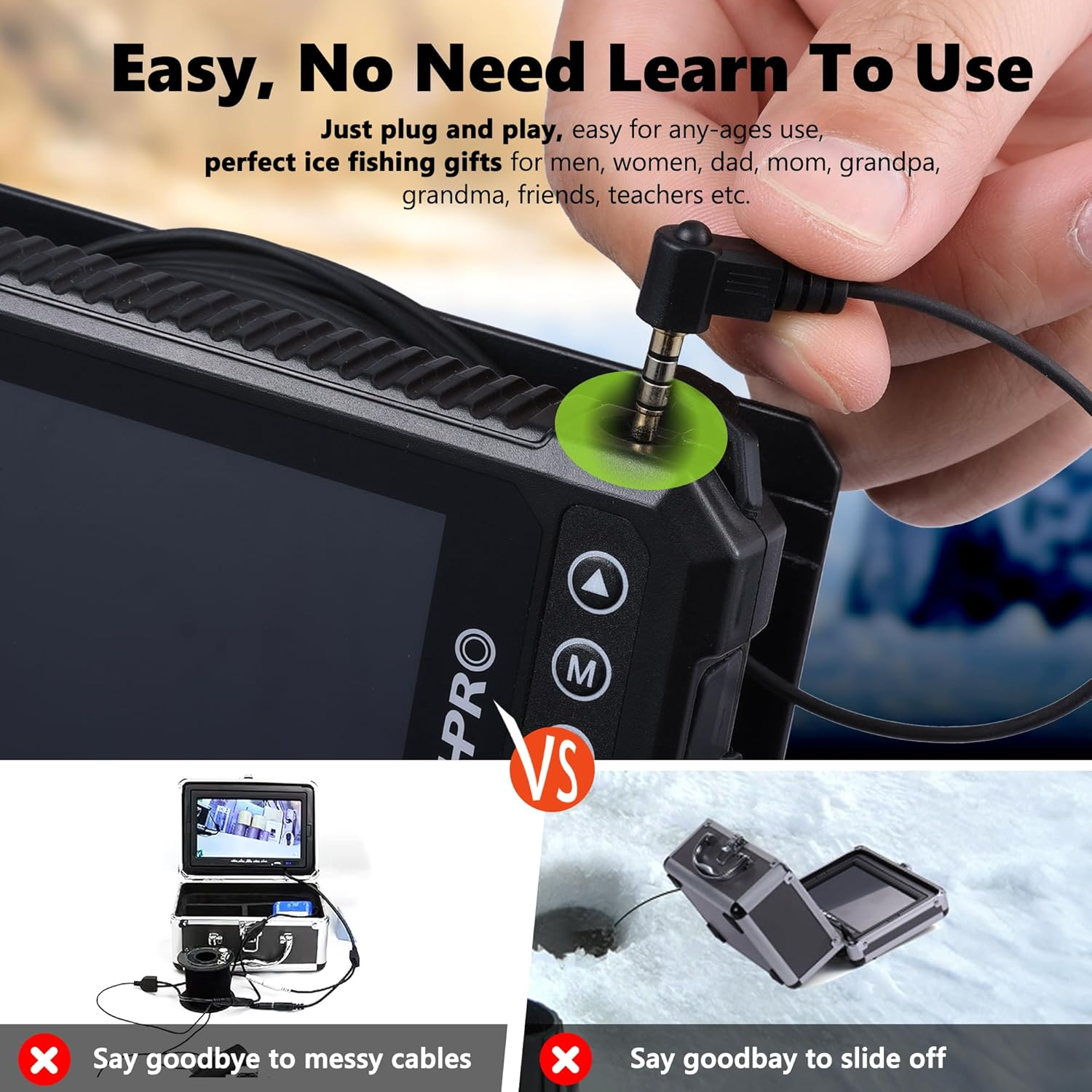 [® 2026 Upgrade] 4.5'' True HD 1080P Underwater Fishing Camera (Plug & Play) - I