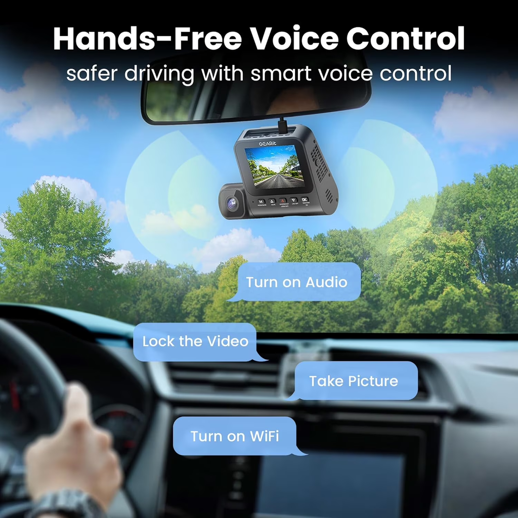 3-Channel Dash Cam Front and Rear with 4K Recording, Interior Cabin Camera, Nigh