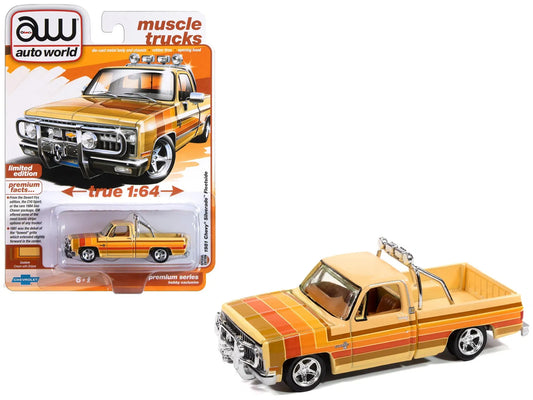 1981 Chevrolet Silverado Fleetside Pickup Truck Cream with Stripes "Hobby Exclus