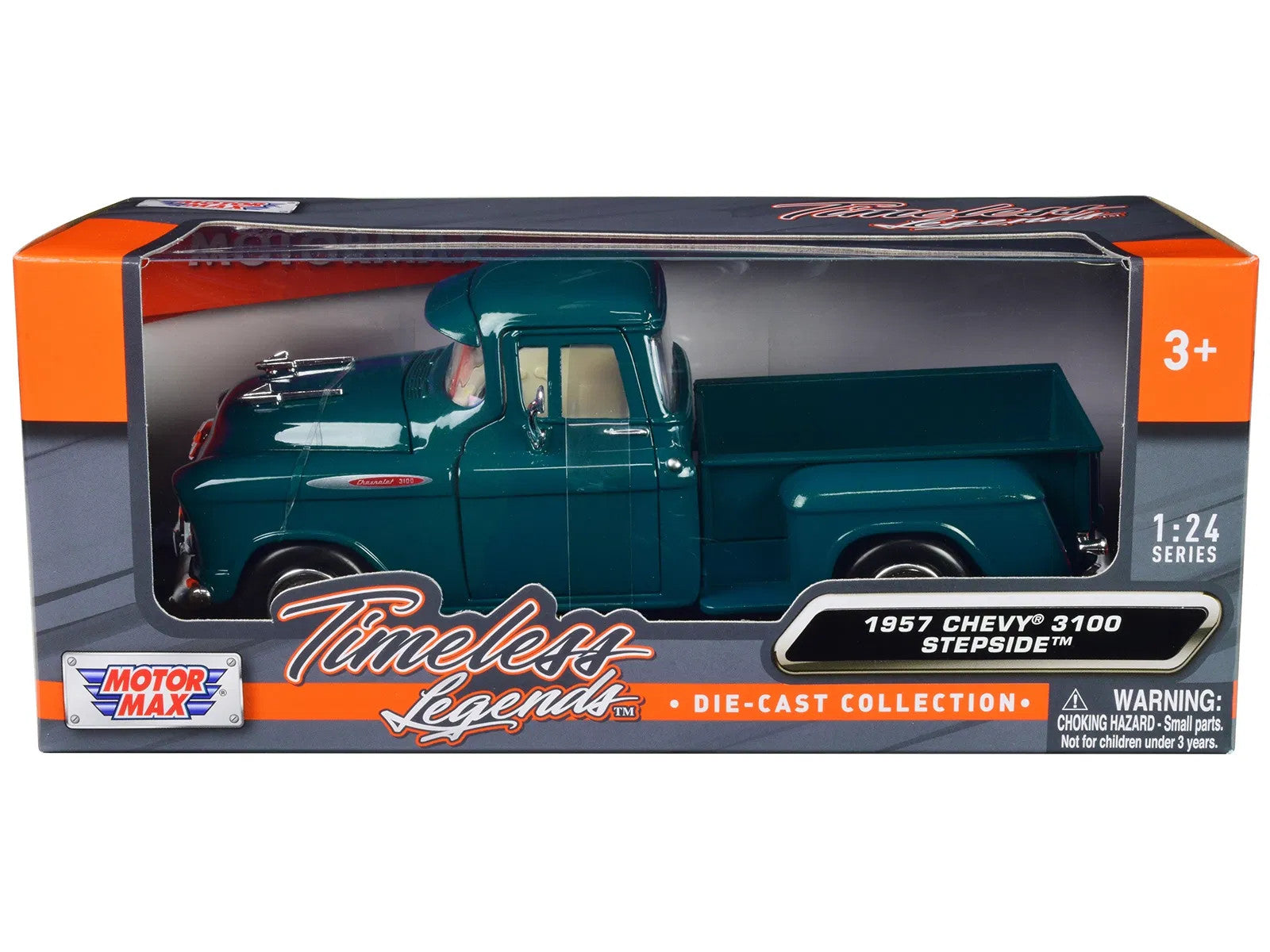 1957 Chevrolet 3100 Stepside Pickup Truck Teal Metallic "Timeless Legends" Serie