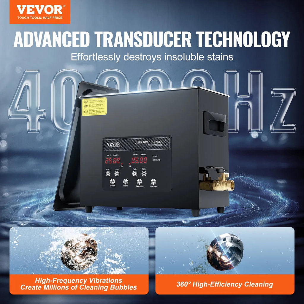 6L Ultra Sonic Cleaner, 180W Digital Ultrasonic Cleaning Machine with Gentle Mod