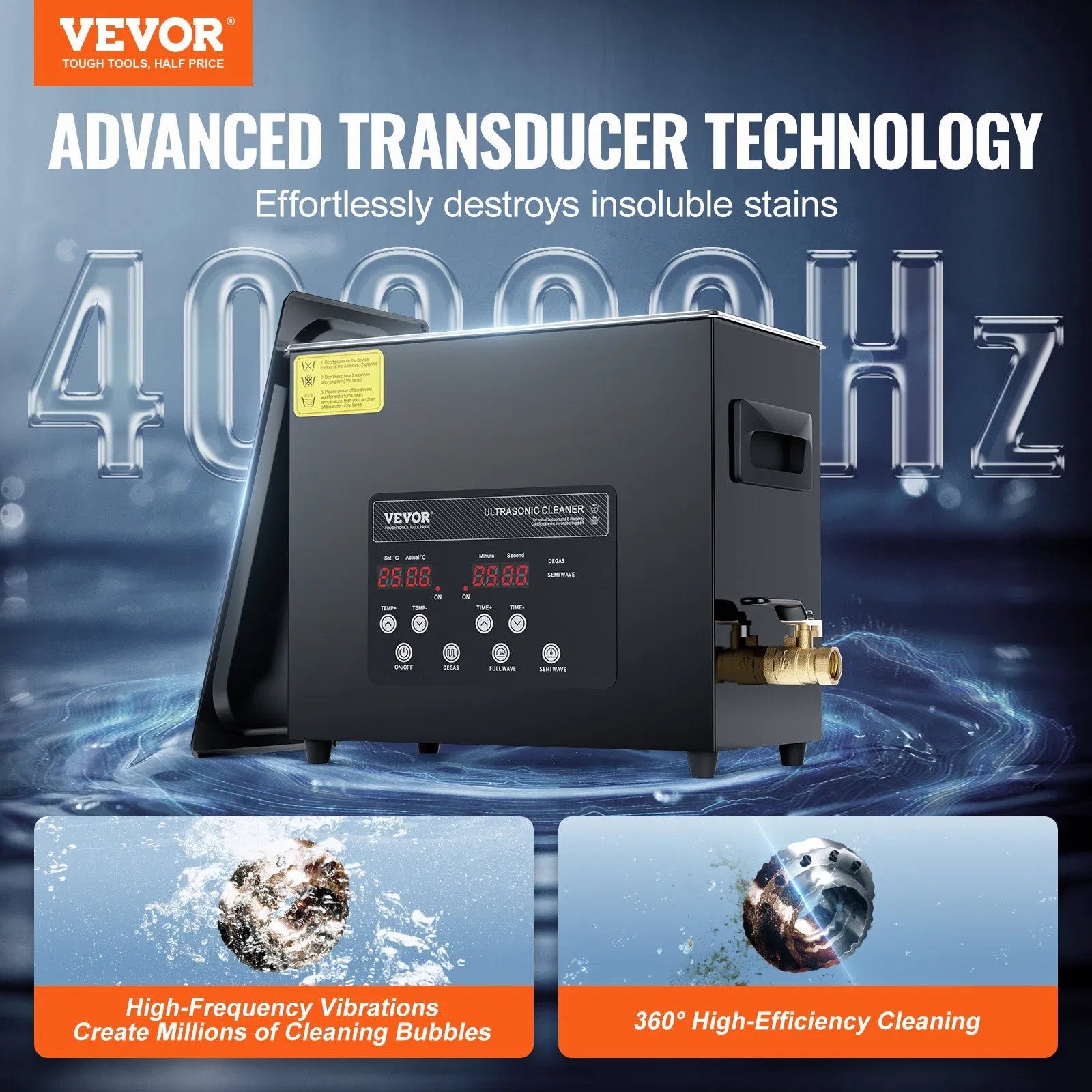 6L Ultra Sonic Cleaner, 180W Digital Ultrasonic Cleaning Machine with Gentle Mod