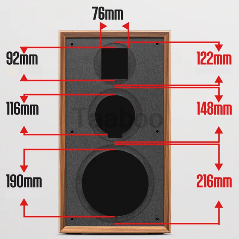 8 Inch Three-Way Labyrinth Speaker Empty Box Bookshelf Speaker Home Speaker DIY 